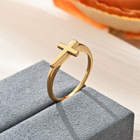 Bagues Resoul Anti-ternissement Croix Jésus pour Hommes, Gravure Personnalisée, Bijoux de Mode Haut de Gamme en Acier Inoxydable, Vente en Gros