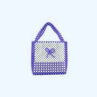 Sac à main perlé fait main créatif DIY, avec nœud décoratif, polyvalent, exquis, pour jeunes filles, sac fourre-tout à porter à l'épaule