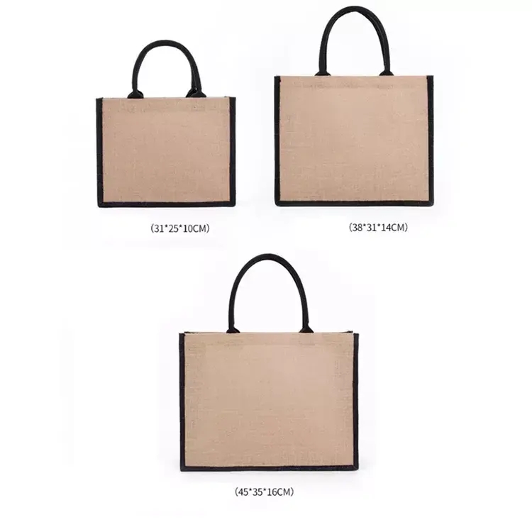 Wholesale Prom Customized Eco friendly Organic Big Capacity Degradable Reusable Jute Shopping Bag
