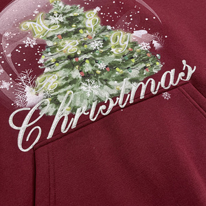Sweat à capuche de Noël pour homme en coton 100 %, personnalisable avec logo, vente en gros, haute qualité, épais et décontracté, coupe oversize - Product Image 3