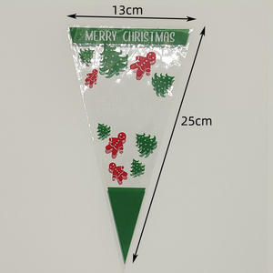 Sacs à fermeture éclair en PE durables personnalisés avec motif de Noël, recyclables pour les cadeaux, les collations, les fruits secs, 100 par paquet - Product Image 3