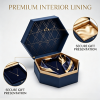 Boîte hexagonale rigide personnalisée de luxe pour bijoux, design d'emballage cadeau unique