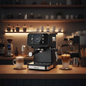 Cafetera Italiana Newle, Cafetera Espresso Profesional Digital, 20 Bares, Molinillo Integrado, Doble Taza, Espumador de Leche, Latte, <span class=keywords><strong>Cappuccino</strong></span> - Product Image 3
