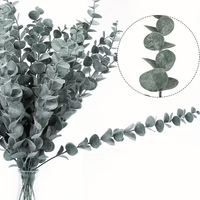 Daun Eucalyptus Buatan Realistis Plastik 30cm-100cm Dekorasi Pernikahan Rumah Rangkaian Bunga Dalam & Luar Ruangan