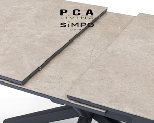 Ensemble de meubles d'extérieur haut de gamme SIMPOLIFESTYLE, ensemble de salle à manger de luxe <span class=keywords><strong>PARIS</strong></span> pour jardin, 6 places, table extensible en aluminium pour balcon - Product Image 3