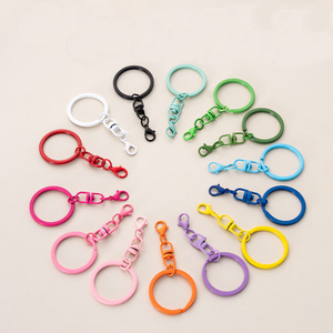 Màu sắc Snap móc kim loại Keychain chia vòng chìa khóa với chuỗi DIY Túi Khóa Phụ Kiện Bán buôn Dog Clips D keyrings - Product Image 6