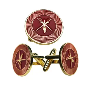 Custom men Cufflink manufacturer Bulk wholesale personalized Logo luxury tie pin shirt gold metal enamel cufflinks