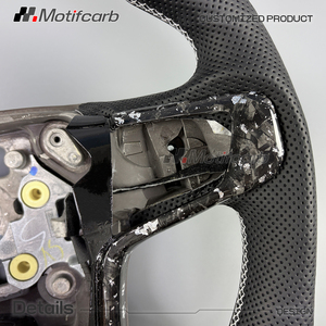 Volante de fibra de carbono forjado plateado personalizado para GMC Sierra 1500 SLE Denali Rocky Ridge y Chevrolet Silverado 1500 LTZ Z71 - Product Image 4