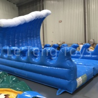 Planche de surf gonflable électrique mécanique en gros, machine à vagues de surf d'intérieur, simulateur de surf 4D, parc aquatique, PVC imperméable, flamme