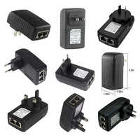 Inyector de potencia PoE pasivo sobre Ethernet Power con enchufe de la UE 48V 0.5A/ 24V 1A/18V 1A/12V 1A/12V 2A