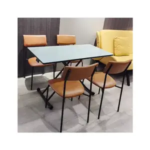 MDF Dining Table Adjustable Lifting Dining Table Mesas Restaurante Modern Simple Foldable Apartment Dining Table