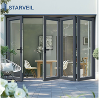 Porte pliante moderne en aluminium à double vitrage trempé Starveil Hotel Commercial pour entrée de patio