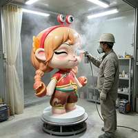 Patung Kepiting Gadis Kartun Kustom dari FRP Fiberglass, Ketebalan Dinding 3.5mm, Prototipe Cetak 3D, Patung Dekorasi IP untuk Mal Restoran