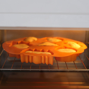 Halloween bí ngô Silicone nướng khuôn-thực phẩm cấp phim hoạt hình bánh Pan cho món tráng miệng theo chủ đề, chịu nhiệt và dễ dàng phát hành thiết kế - Product Image 4