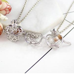 Collar de aromaterapia con colgante de bolas de cristal personalizado para difusor de aceites esenciales y perfume, con cadena, modelo Owl Hollow Locket - Product Image 6