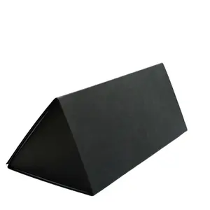 Scatola di carta nera pieghevole magnetica a forma di triangolo personalizzata scatola di lusso artigianale scatola di carta rigida