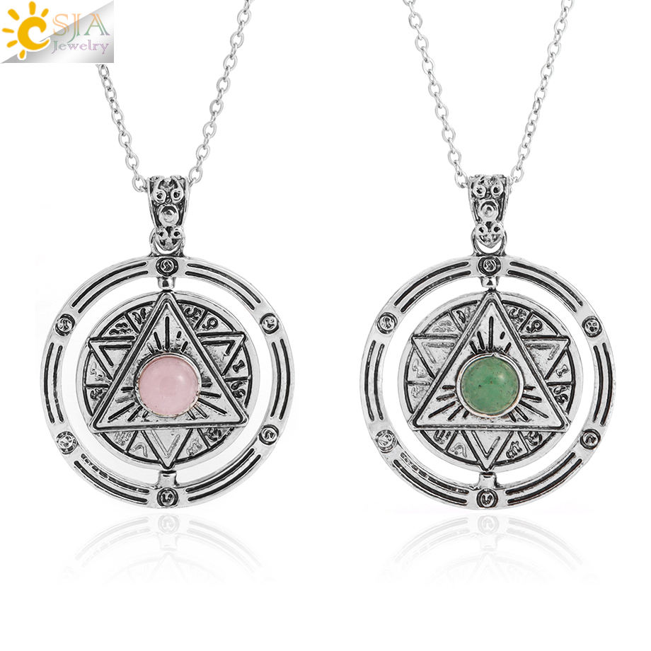 CSJA Newest Hexagram Round Bead Star of David Gemstone Charm