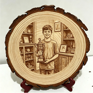 Adorno de Madera con Foto Grabada con Láser Personalizado, Regalo de Aniversario de Boda, Decoración de Mesa para el Hogar - Product Image 4