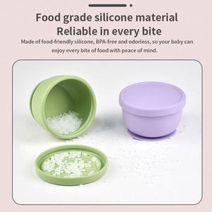 Tazón de Silicona de Grado Alimenticio, Ecológico, No Tóxico, para Bebés, con Fuerte Succión, Antideslizante, para el Aprendizaje de la Autonutrición - Product Image 4