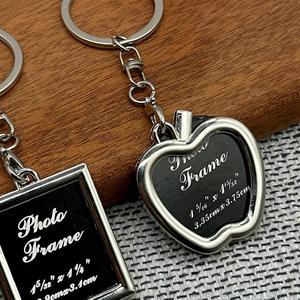 Porte-clés en métal personnalisé avec logo, design sur mesure, insert photo DIY, cadeau créatif, souvenir de mariage, promotion - Product Image 3