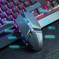 MQ USB Wired LED Backlit 104-Key Non-Mechanical Keyboard Mouse Headset Combo Punk Keycaps Gaming Set for PC Laptop Desktop