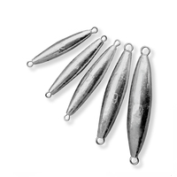 14G-1000G Torpedo 2pc boucle en acier inoxydable en ligne pêche à la traîne plomb plombs poids de pêche