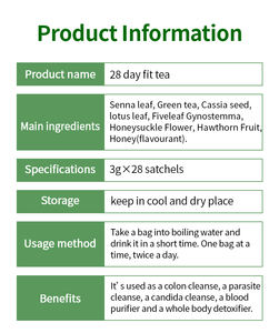 Wins Town Thé minceur 28 jours Emballage cadeau Ingrédients 100% à base de plantes Thé minceur 28 jours Perte de poids naturelle du ventre - Product Image 5