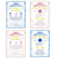 Feuille de tuiles de Mahjong à motifs variés, impression multi-thèmes, bords ondulés, fourniture de table réutilisable pour les sessions de jeu décontractées des clubs de Mahjong