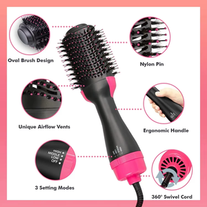 <span class=keywords><strong>Brosse</strong></span> coiffante à air chaud tout-en-un : séchage et peignage combinés pour sculpter les cheveux et rehausser la brillance - Product Image 5