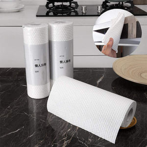 50 pièces/rouleau Lingettes de nettoyage réutilisables, chiffon paresseux, écologiques, lavables, torchons, <span class=keywords><strong>papier</strong></span> en pulpe de bois et polyester - Product Image 3