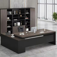 Bureau de direction moderne avec armoire latérale assortie, bureau de gestionnaire pour espace de travail d'entreprise
