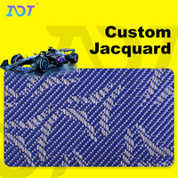 Kain Serat Karbon Jacquard Grosir Warna Biru Segitiga 240gsm Lebar 1000mm untuk Cangkang Robot, Tongkat Ski, Bagian CFRP, Gulungan Kain Karbon