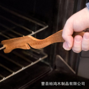Wooden Oven Rack <b>Puller</b> 33x4cm Reusable Kitchen Tool For Safe Handling - Product Image 3