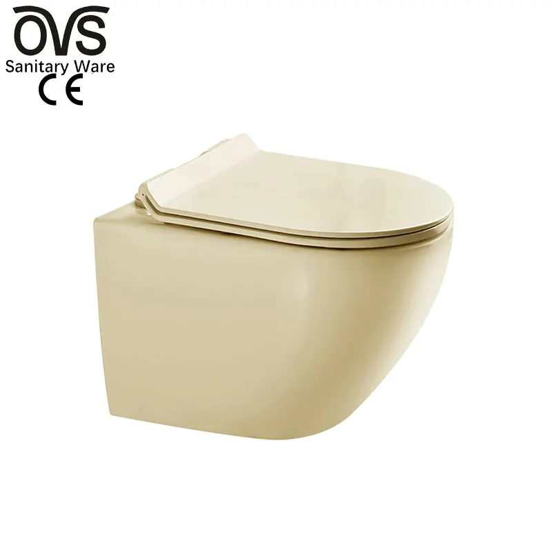 OVS Sanitaire Salle de bain Wc mural Prix de vente Toilette suspendue ronde avec système dissimulé