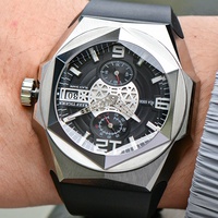 Montre automatique pour homme REEF TIGER RGA6906, mécanique, lumineuse, verre saphir, lunette hexagonale, cadran grue à tour, mouvement Miyota.
