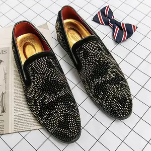 size 38-47 Luxury rhinestone pointed leather shoes casual trend loafers wholesale wedding shoes