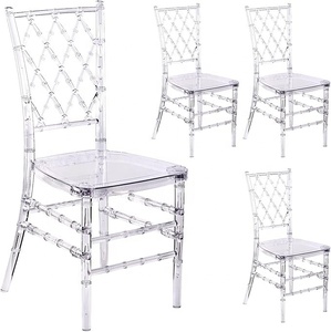 Chaise de salle à manger vintage moderne de haute qualité, transparente, avec dossier haut en maille acrylique, nouvelle arrivée pour mariages intérieurs et extérieurs - Product Image 1