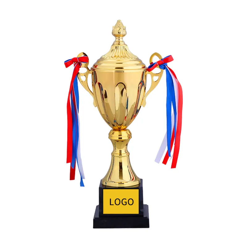 Copa de premio de trofeo de plata y oro de metal grande de recuerdo deportivo de gama alta
