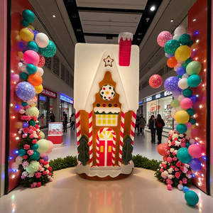 Maison en pain d'épices LED grandeur nature 2026, grandes décorations de Noël commerciales lumineuses - Product Image 6