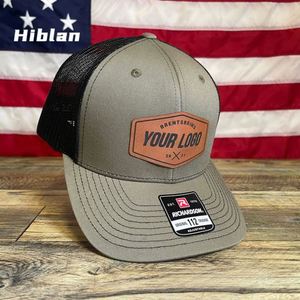 Casquette Snapback en maille Richardson 112 de haute qualité avec logo brodé personnalisé, casquette de camionneur unie en filet, pour activités de plein air et sports décontractés - Product Image 1