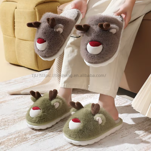 Étiquettes en coton léger de haute qualité pour pantoufles, usage domestique, hiver, avec nœud en dentelle brodé, logo, antidérapantes, petit prix pour le printemps - Product Image 2