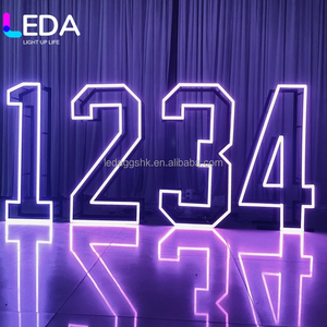 LEDA Birthday Party Decoration Metal Rgb Collapsible <b>Led</b> large 4Ft Neon Marquee Number Stand Foldable Light Up <b>Letter</b> Number Lig - Product Image 2