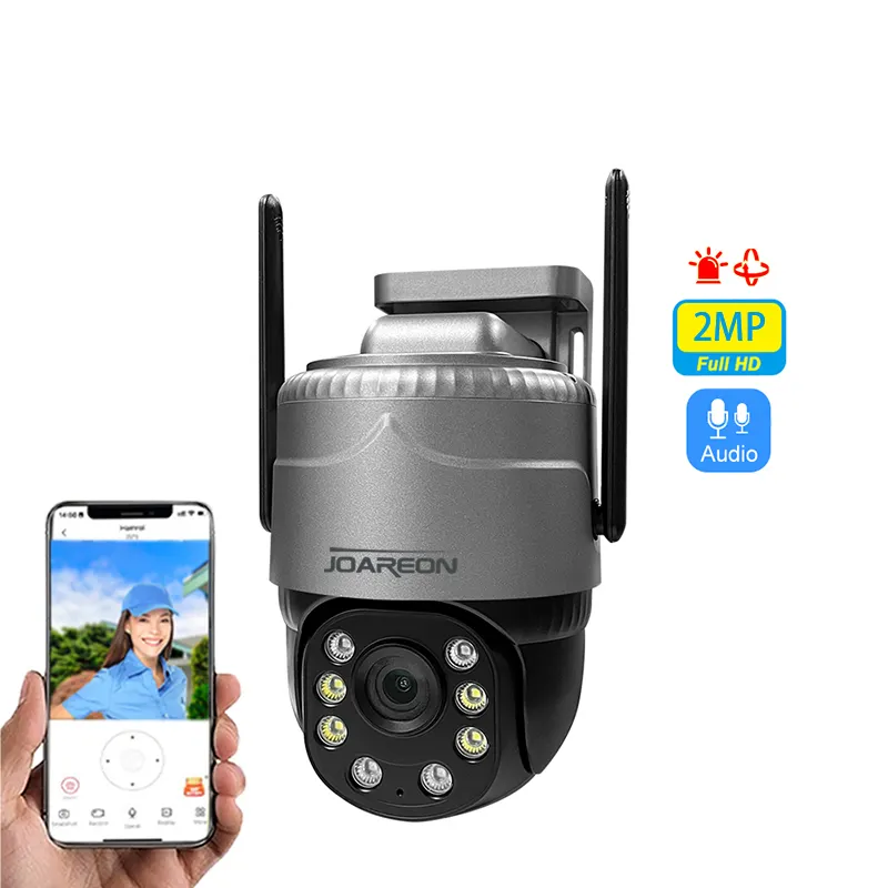 JOAREON PTZ Camera 2MP Screen Ai Human Auto Tracking Alarm Outdoor Wifi Security Camera V380pro CCTV Video Surveillance Camera