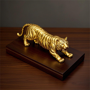 도매 동물 공예 테이블 장식 수지 황금 가정 장식 호랑이 장식품 입상 동상 - Product Image 4