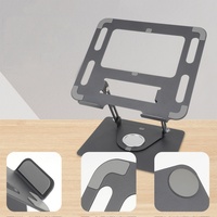 Support pour ordinateur portable en alliage argenté avec base rotative à angle réglable pour la maison et le bureau, supporte les ordinateurs portables/tablettes jusqu'à 20 kg