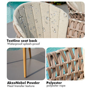 Set Meja Makan Luar Ruangan Dengan Kursi Furnitur Taman Komersial Set Meja Restoran Luar Ruangan dan Kursi Tali - Product Image 5