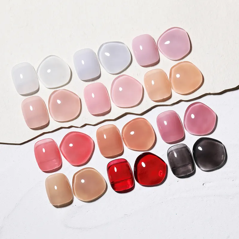 Geboren Pretty Oem Private Label Nieuwste Franse Nagels Jelly Naakt Roze Kleur Semi-Transparant Glazuur Gel Nagellak