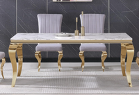 Table à manger italienne légère de luxe en forme de serpent pour 6-8 personnes style design moderne