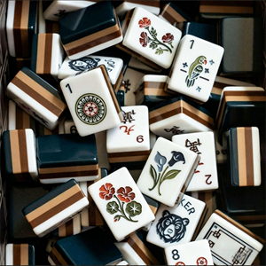 Tuiles de Mahjong en Acrylique de Luxe Eleshine, Style Américain Moderne - Écologiques, Imprimé Floral Blanc Ours, Durables, Jeu de Divertissement Portable - Product Image 4