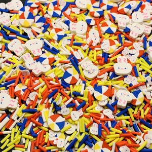 1kg Easter Polymer Clay Cartoon White Rabbit Rainbow Balls Clay Sprinkles Mix fette per Slime Craft decorare Nail Art - Product Image 1